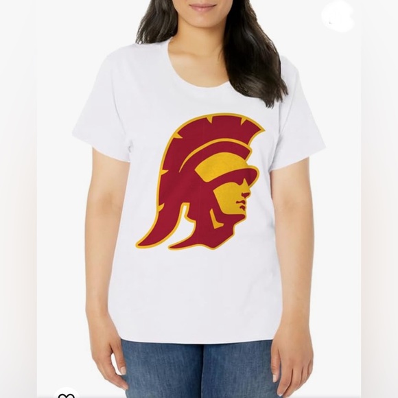 USC Trojans Women Icon Logo White T-Shirt Size M NWT - Picture 2 of 4